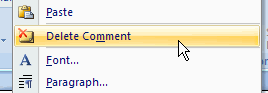 Deleting Comments Via Flyout