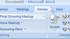 Accessing Review Tools in Office 2007