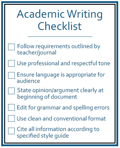 Academic Writing Checklist