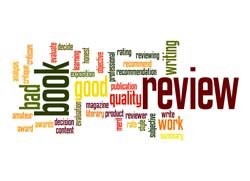 "Book Reviews" is written in different colors and fonts.